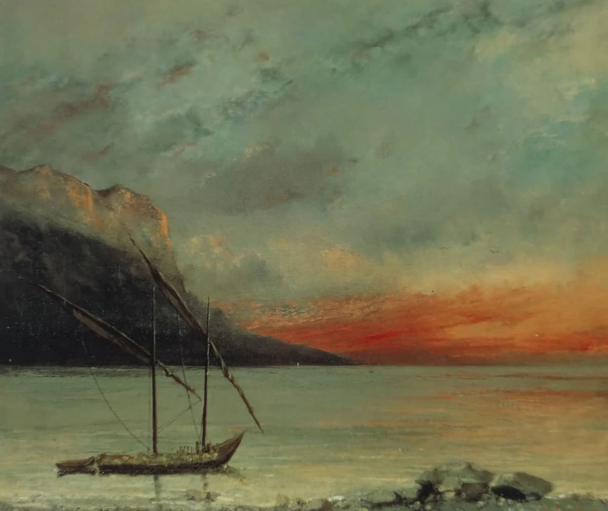 Courbet -- Lac Leman au crepuscule